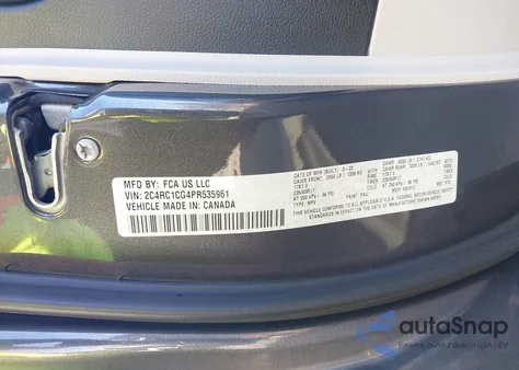 2023 Chrysler Voyager Lx из США, поврежденный, VIN 2C4RC1CG4PR535961